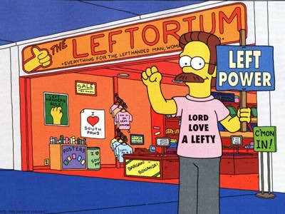 Left Handed in the Simpsons