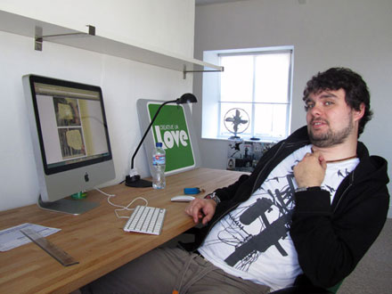 Lyndon's very spacious desk! Lyndon's very spacious desk!