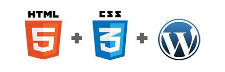 html5, css3 and wordpress logos