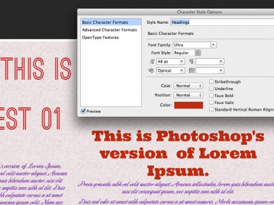 Text styles in Photoshop CS6