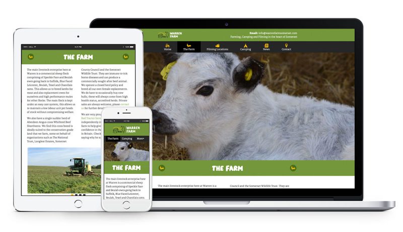 Warren Farm Somerset Website