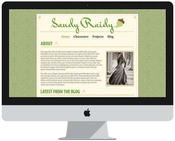 Sandy Raidy Website Home Page